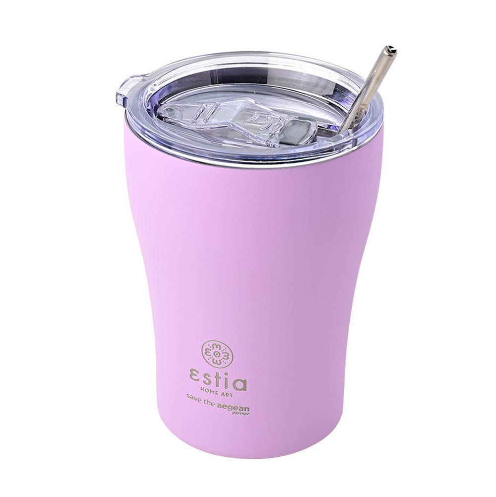 Ποτήρι Θερμός Ανοξείδωτο Coffee Mug Save The Aegean - Lavender Purple 350ml 12090 Estia - 0