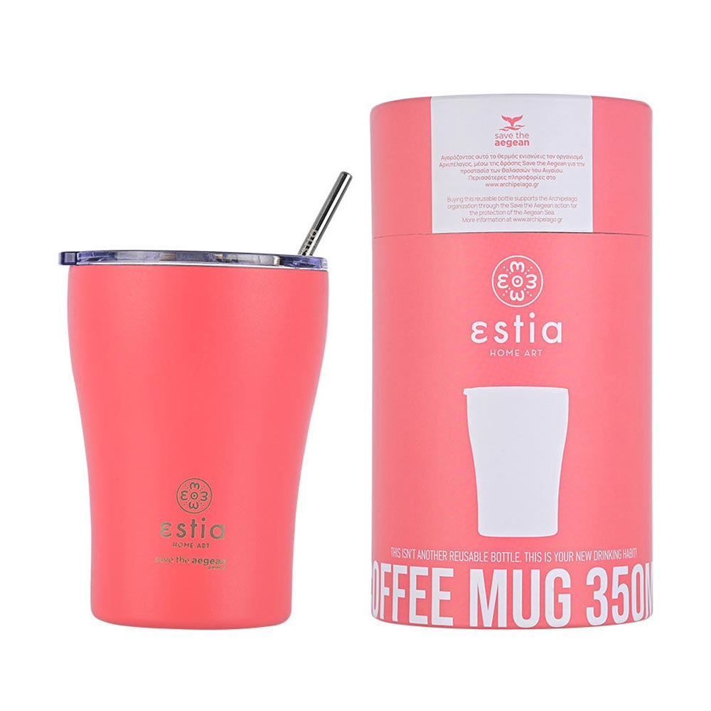 Ποτήρι Θερμός Ανοξείδωτο Coffee Mug Save The Aegean - Fusion Coral 350ml 12199 Estia - 1