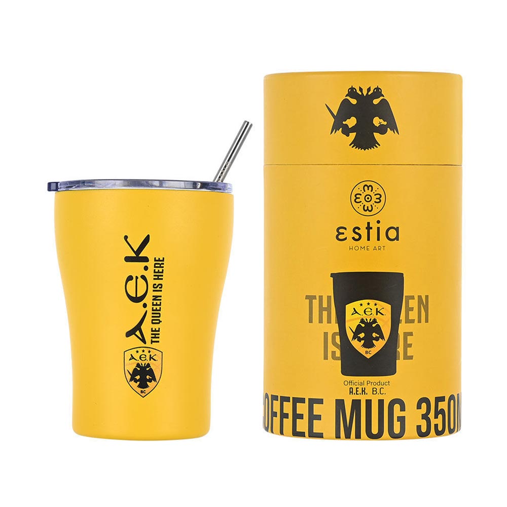 Ποτήρι Θερμός Ανοξείδωτο Coffee Mug AEK BC Edition 350ml 13271 Estia - 1