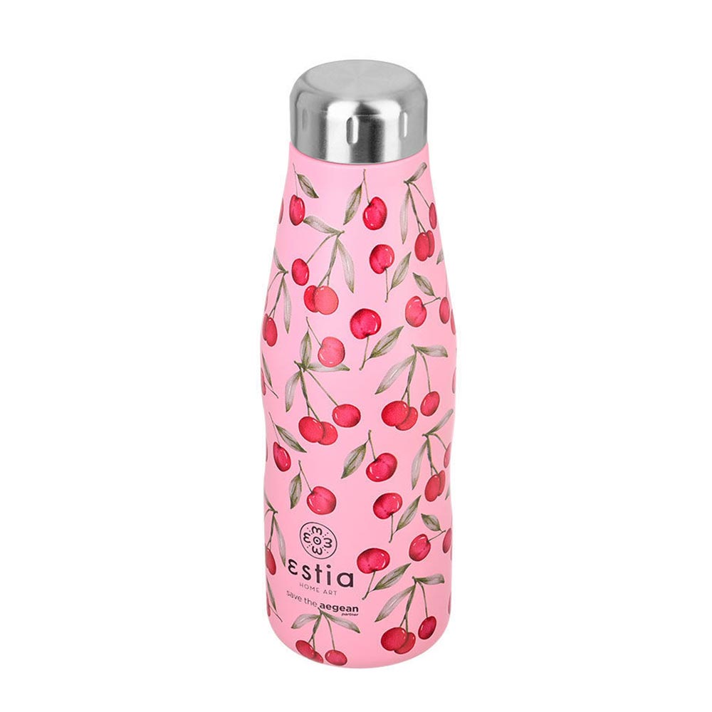 Μπουκάλι Θερμός Ανοξείδωτο Travel Flask Save The Aegean - Cherry Rose 500ml 16647 Estia - 86638