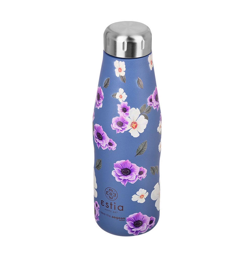 Μπουκάλι Θερμός Ανοξείδωτο Travel Flask Save The Aegean - Garden Blue 500ml 16654 Estia - 86647