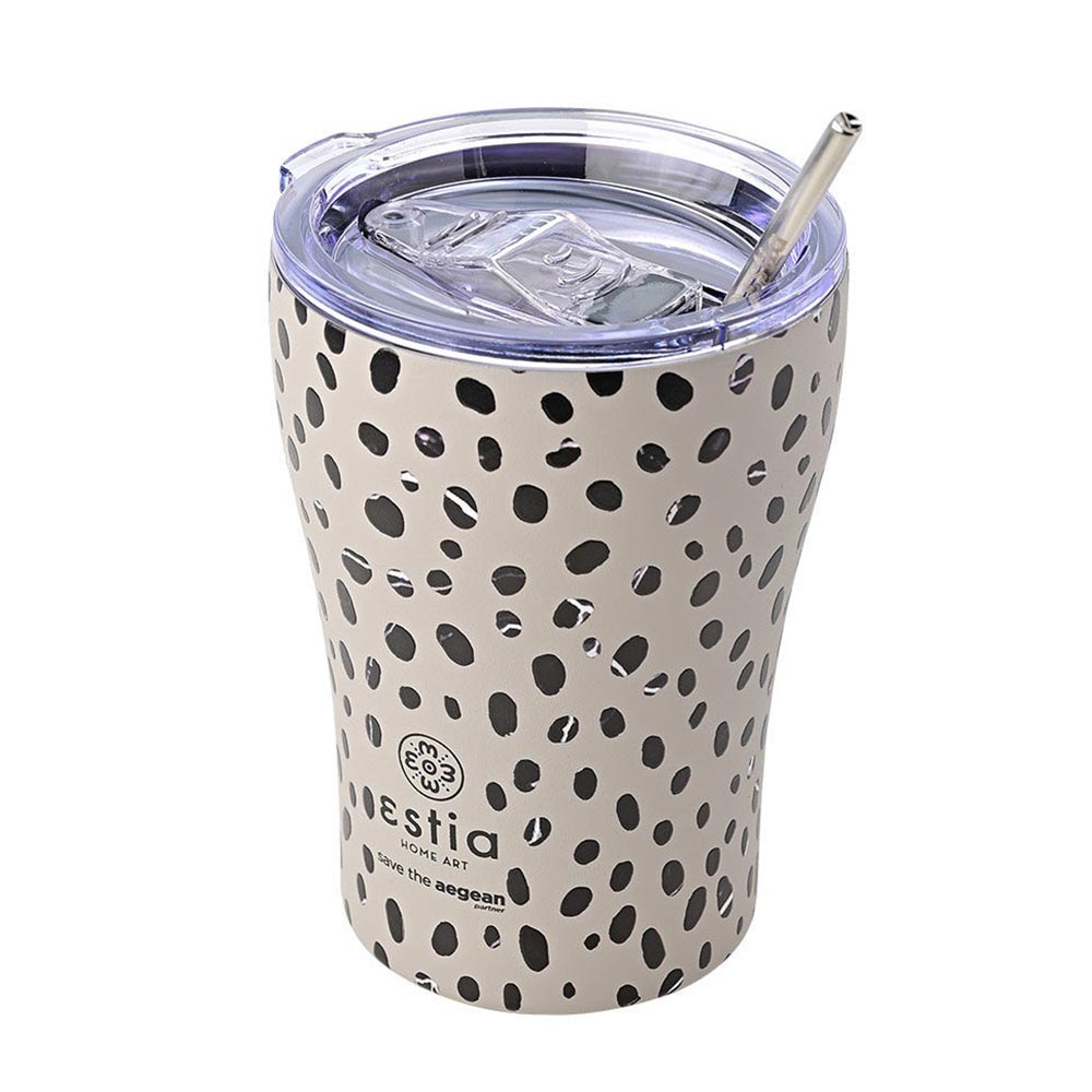Ποτήρι Θερμός Ανοξείδωτο Coffee Mug Save The Aegean - Leopard Taupe 350ml 16852 Estia - 0