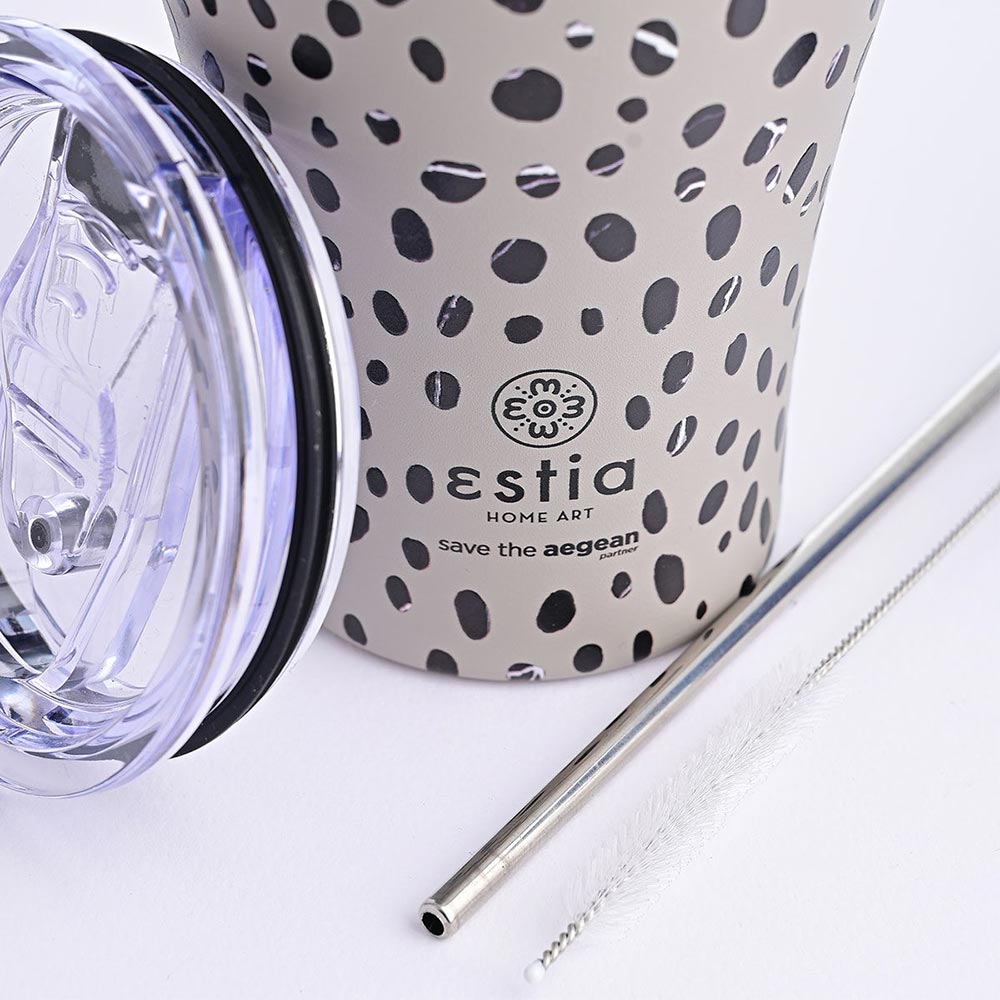 Ποτήρι Θερμός Ανοξείδωτο Coffee Mug Save The Aegean - Leopard Taupe 350ml 16852 Estia - 2