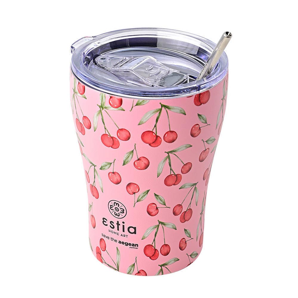 Ποτήρι Θερμός Ανοξείδωτο Coffee Mug Save The Aegean	- Cherry rose 350ml 16876 Estia - 0