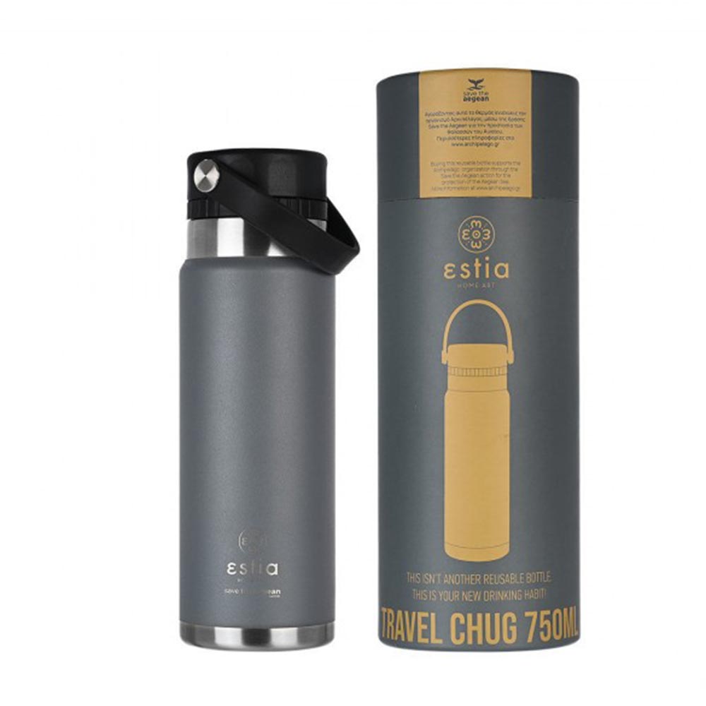 Θερμός Ανοξείδωτο Travel Chug Save The Aegean - Fjord Grey 750ml 17897 Estia - 3