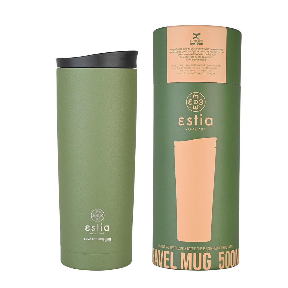 Ποτήρι Θερμός Ανοξείδωτο Travel Mug Save The Aegean - Forest Spirit 500ml 20347 Estia - 1