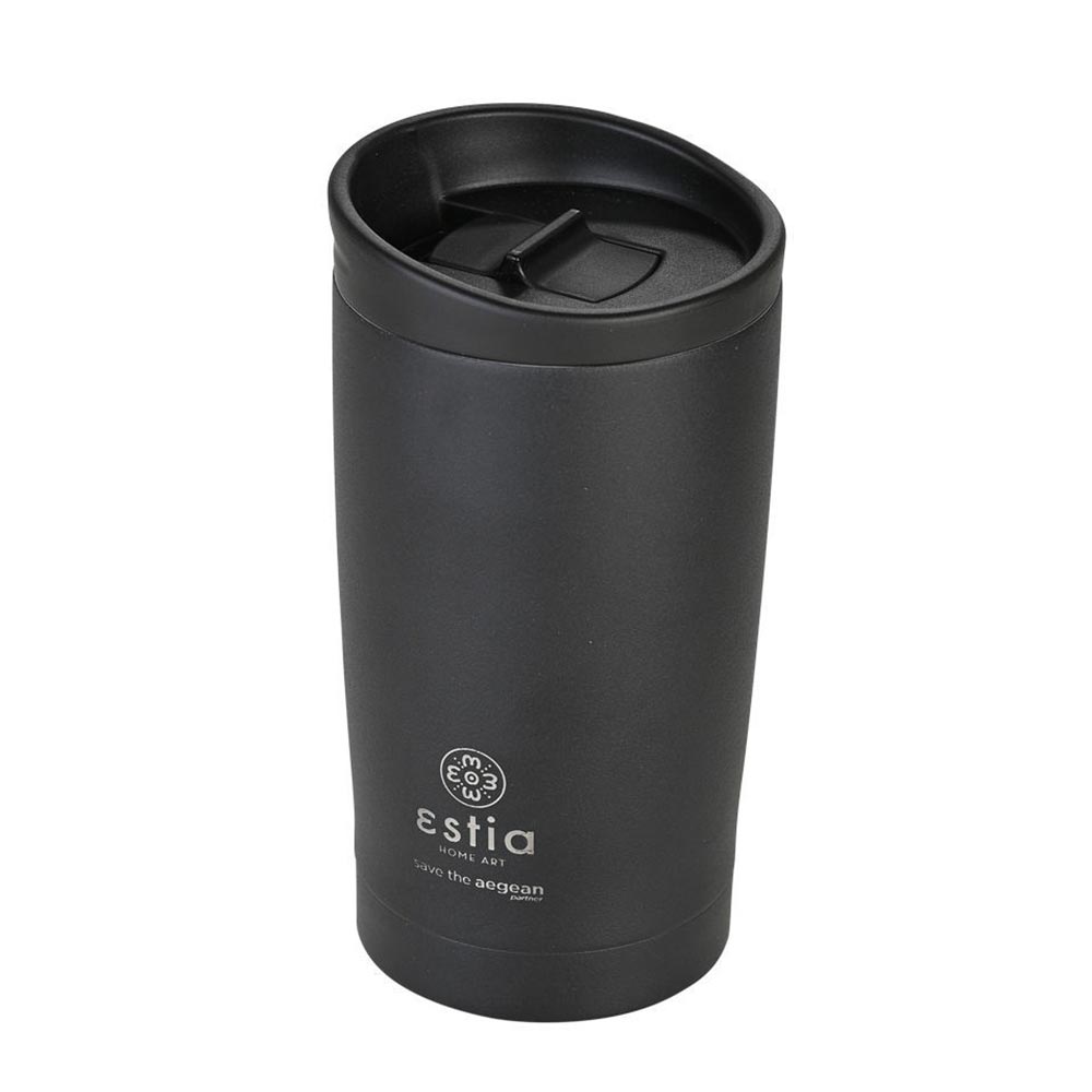 Ποτήρι Θερμός Ανοξείδωτο Travel Mug Save The Aegean - Midnight Black 350ml 20361 Estia - 86744