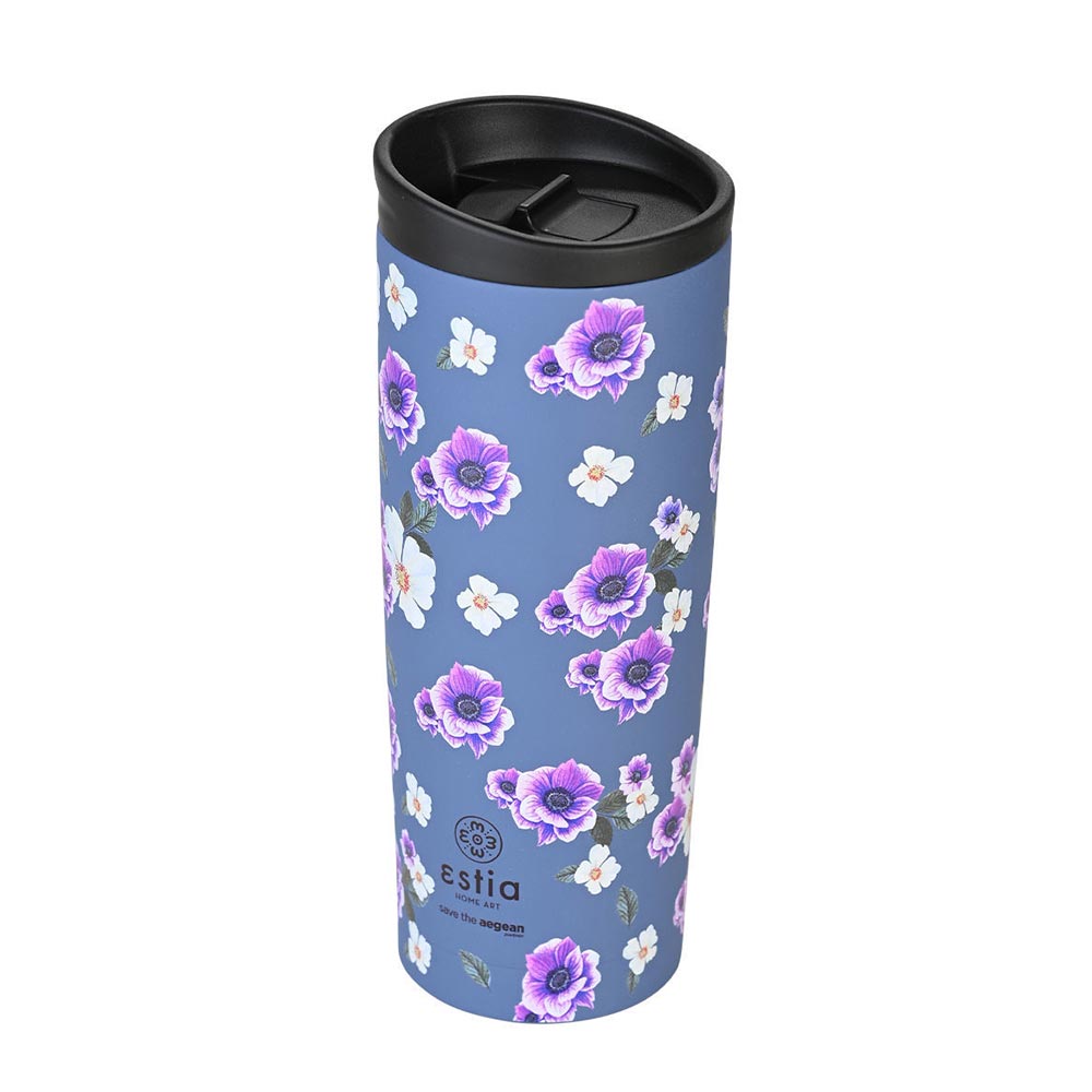 Ποτήρι Θερμός Ανοξείδωτο Travel Mug Save The Aegean - Garden Blue 500ml 20415 Estia - 86764