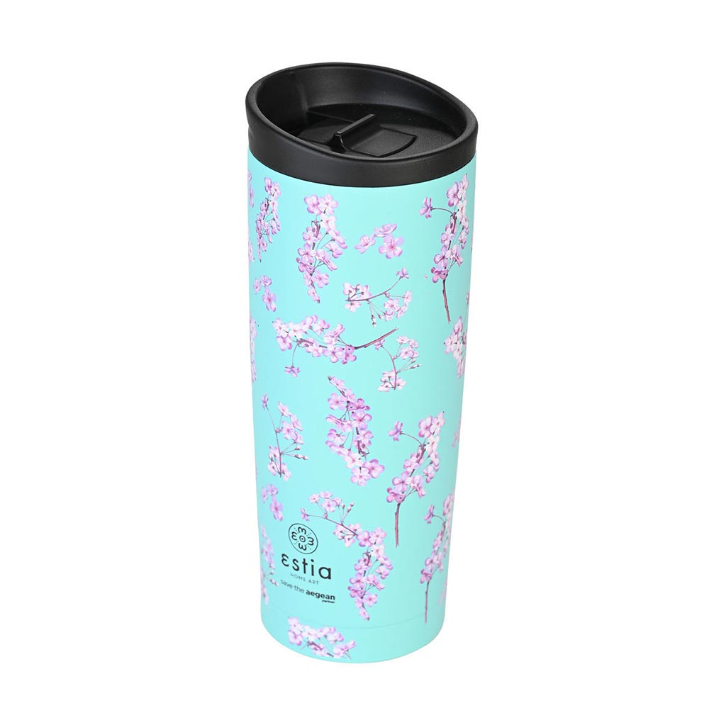 Ποτήρι Θερμός Ανοξείδωτο Travel Mug Save The Aegean - Blossom Green 500ml 20422 Estia - 86761