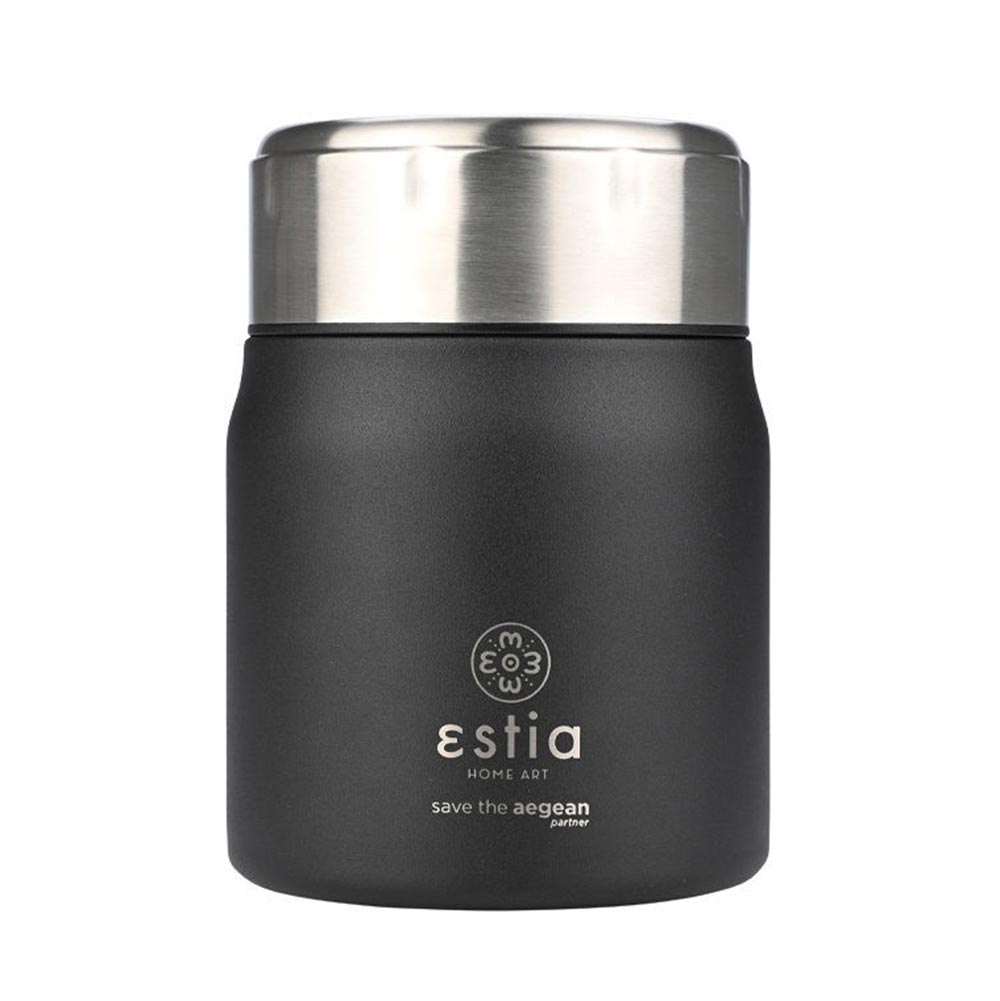 Δοχείο Φαγητού Ανοξείδωτο Save The Aegean - Midnight Black 500ml 21658 Estia - 86509