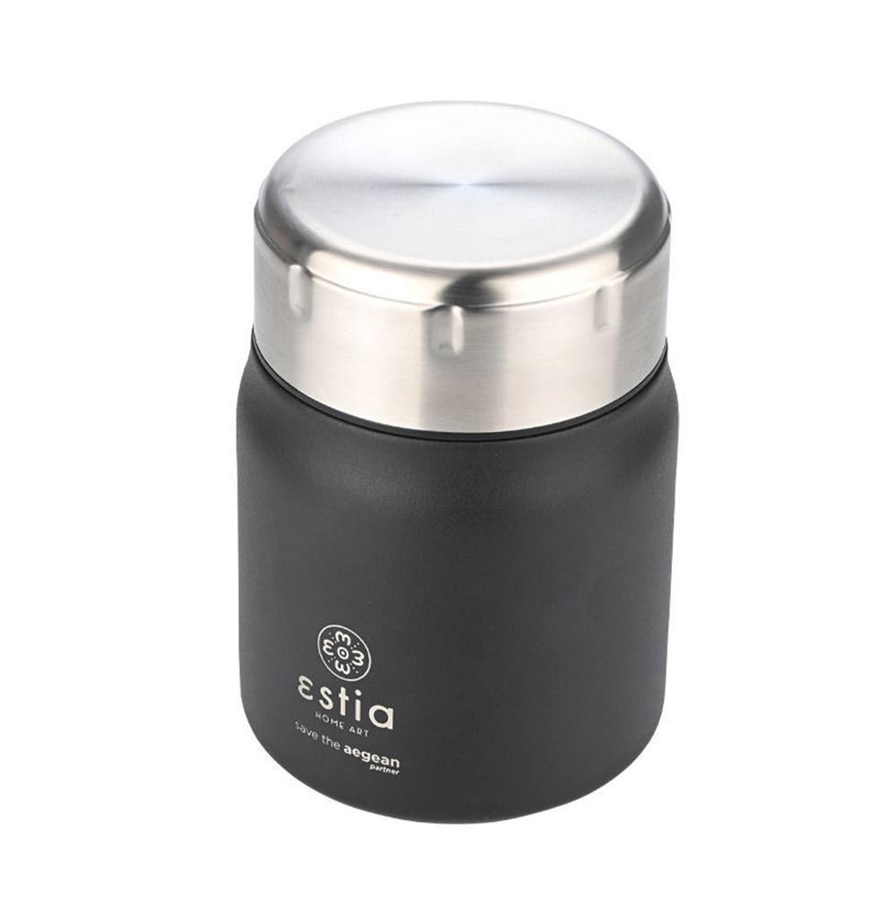 Δοχείο Φαγητού Ανοξείδωτο Save The Aegean - Midnight Black 500ml 21658 Estia - 1