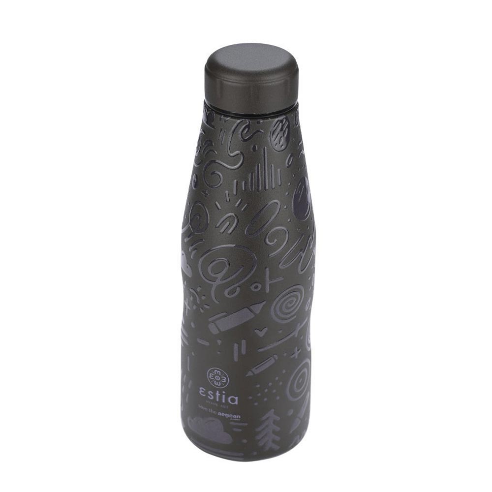 Μπουκάλι Θερμός Ανοξείδωτο Travel Flask Save The Aegean - Noir Echo 500ml 22044 Estia - 86655