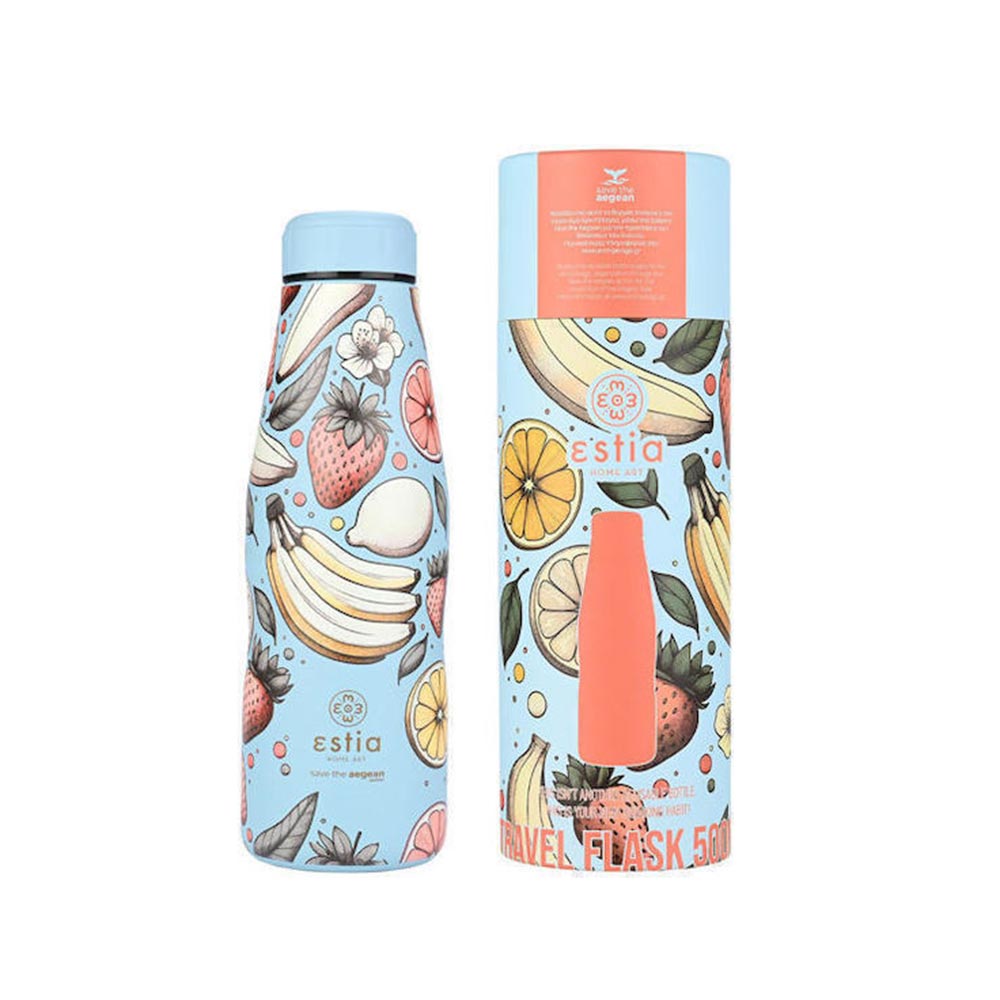 Μπουκάλι Θερμός Ανοξείδωτο Travel Flask Save The Aegean - Subdued Harvest 500ml 22211 Estia - 2