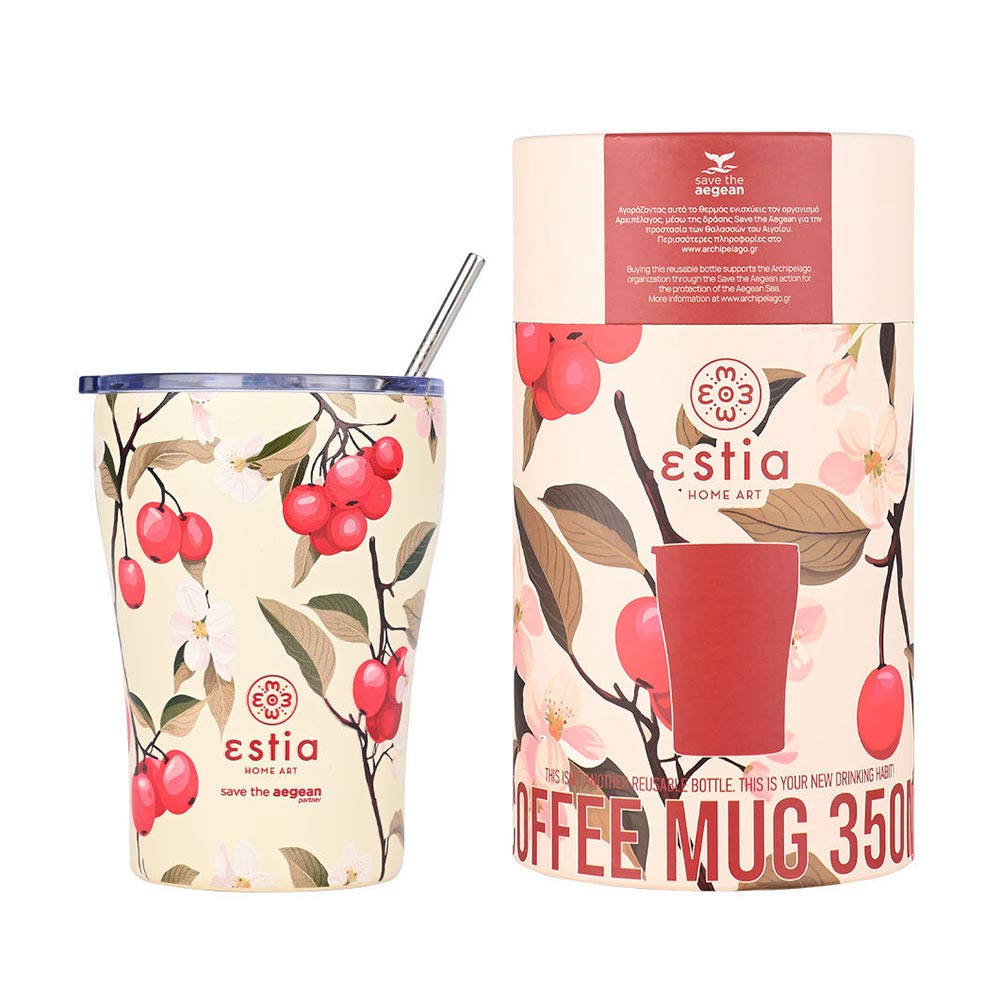 Ποτήρι Θερμός Ανοξείδωτο Coffee Mug Save The Aegean - Sakura Whisper 350ml 22990 Estia - 1