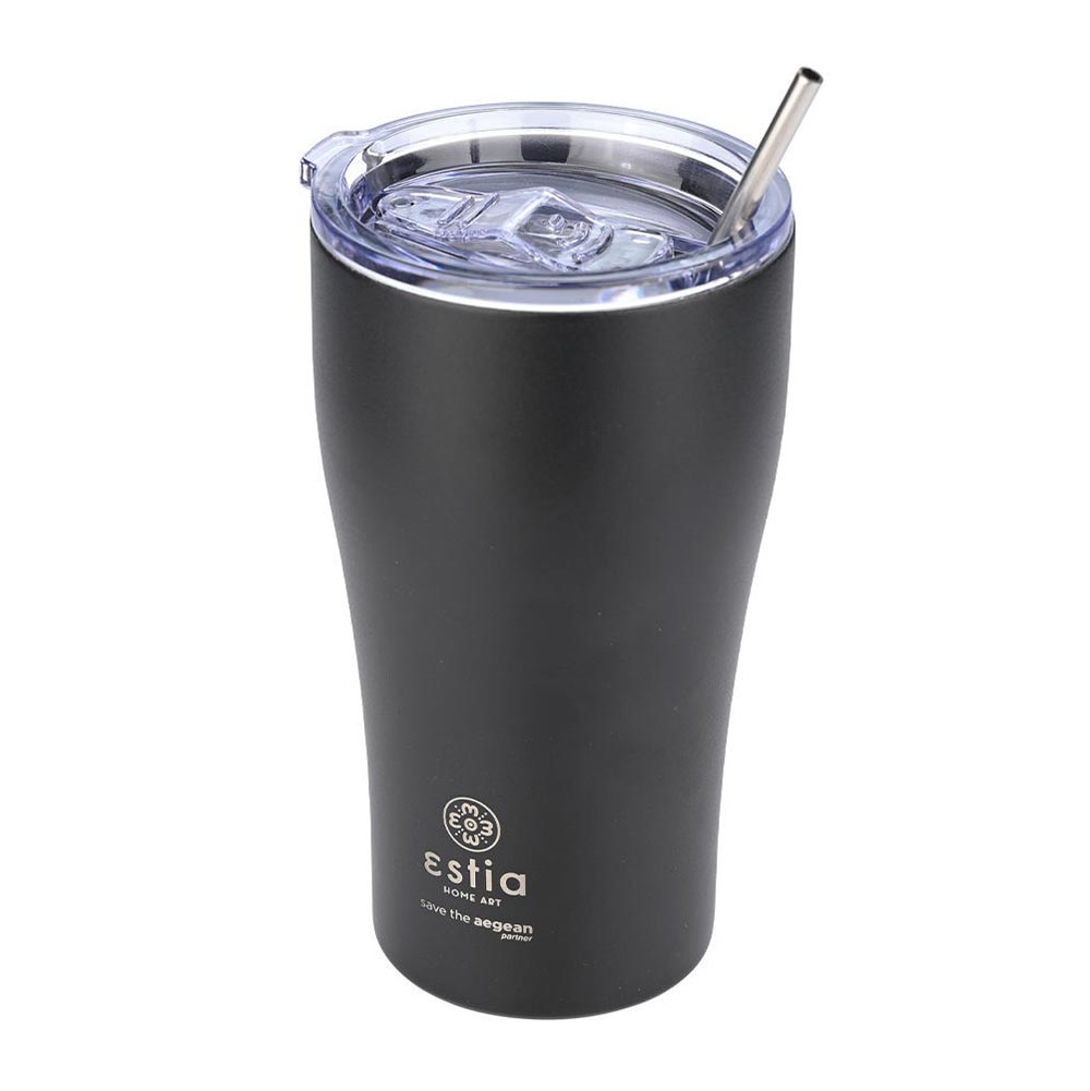 Ποτήρι Θερμός Ανοξείδωτο Coffee Mug Save The Aegean - Midnight Black 500ml 23122 Estia - 86495