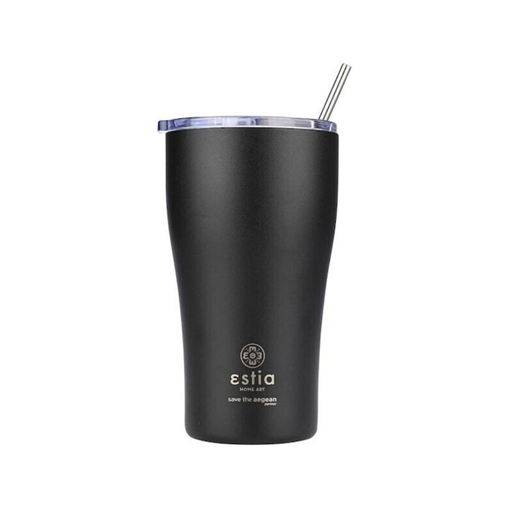 Ποτήρι Θερμός Ανοξείδωτο Coffee Mug Save The Aegean - Midnight Black 500ml 23122 Estia - 100717