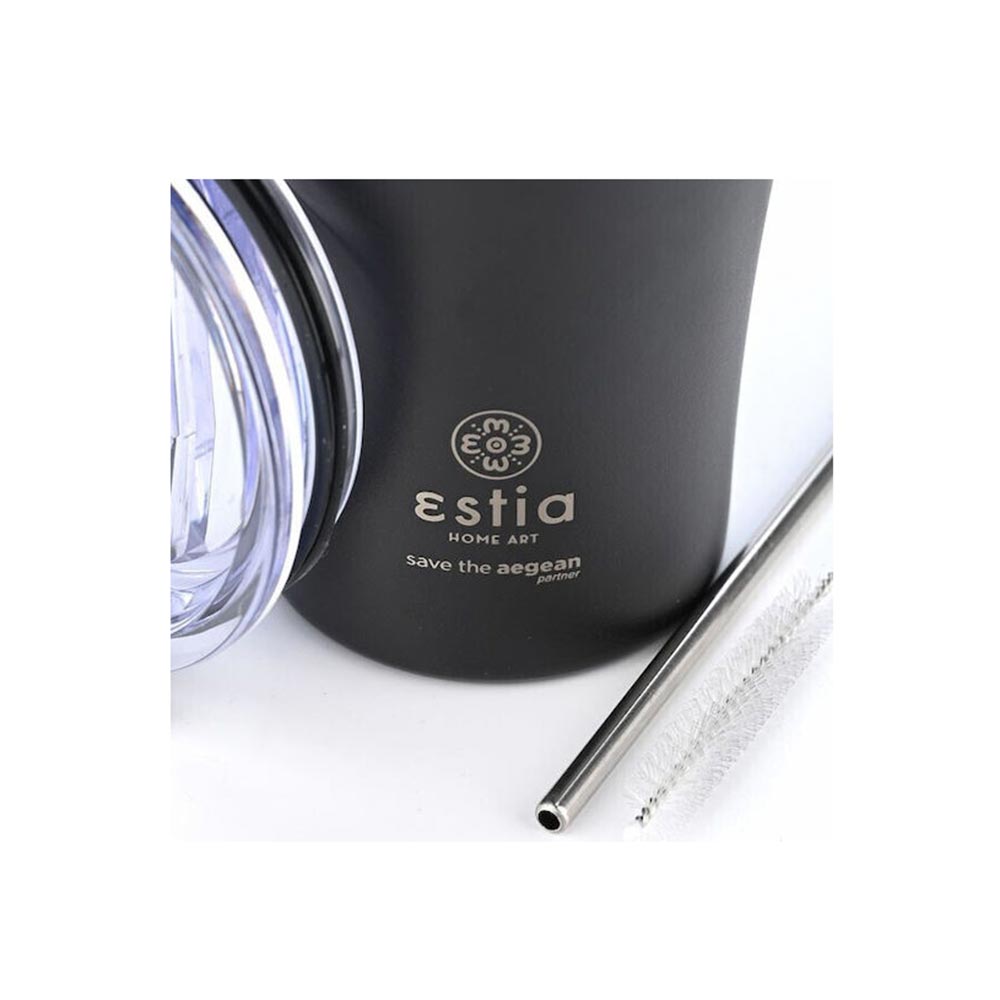 Ποτήρι Θερμός Ανοξείδωτο Coffee Mug Save The Aegean - Midnight Black 500ml 23122 Estia - 1