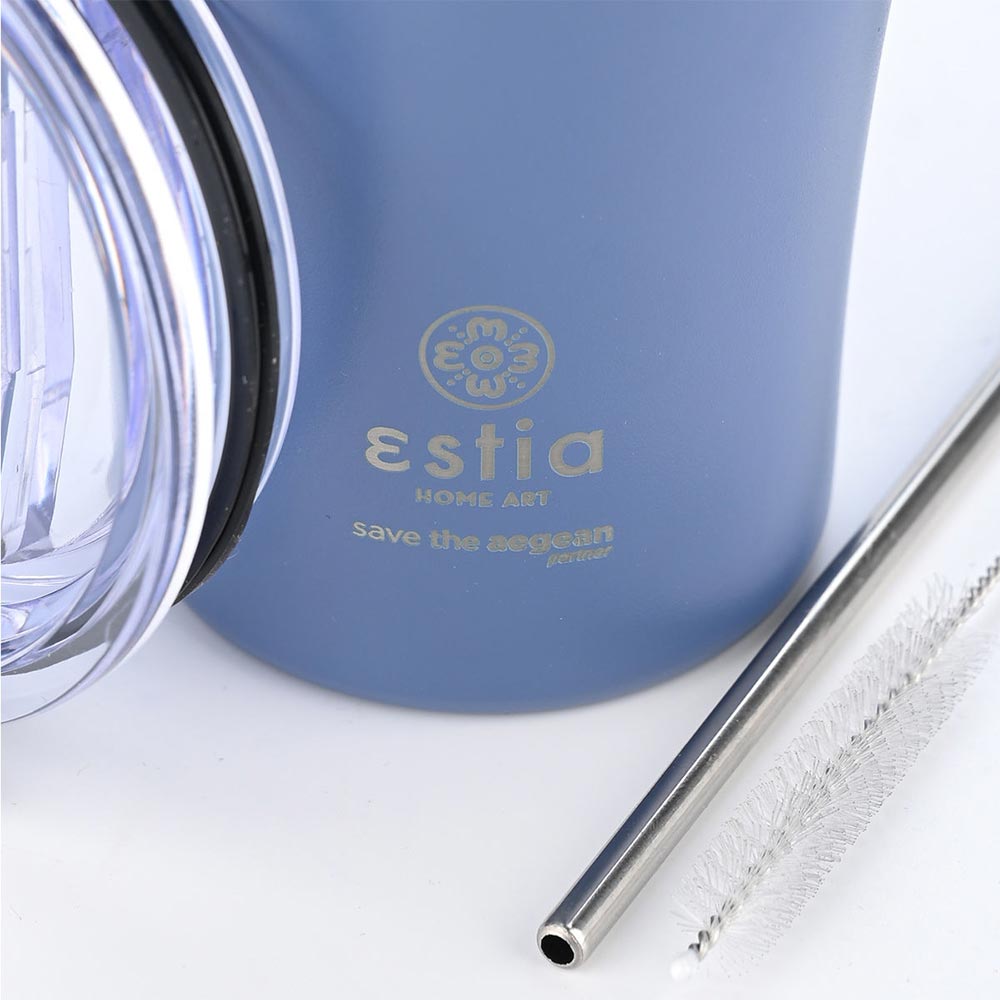 Ποτήρι Θερμός Ανοξείδωτο Coffee Mug Save The Aegean	- Denim Blue 500ml 23188 Estia - 2