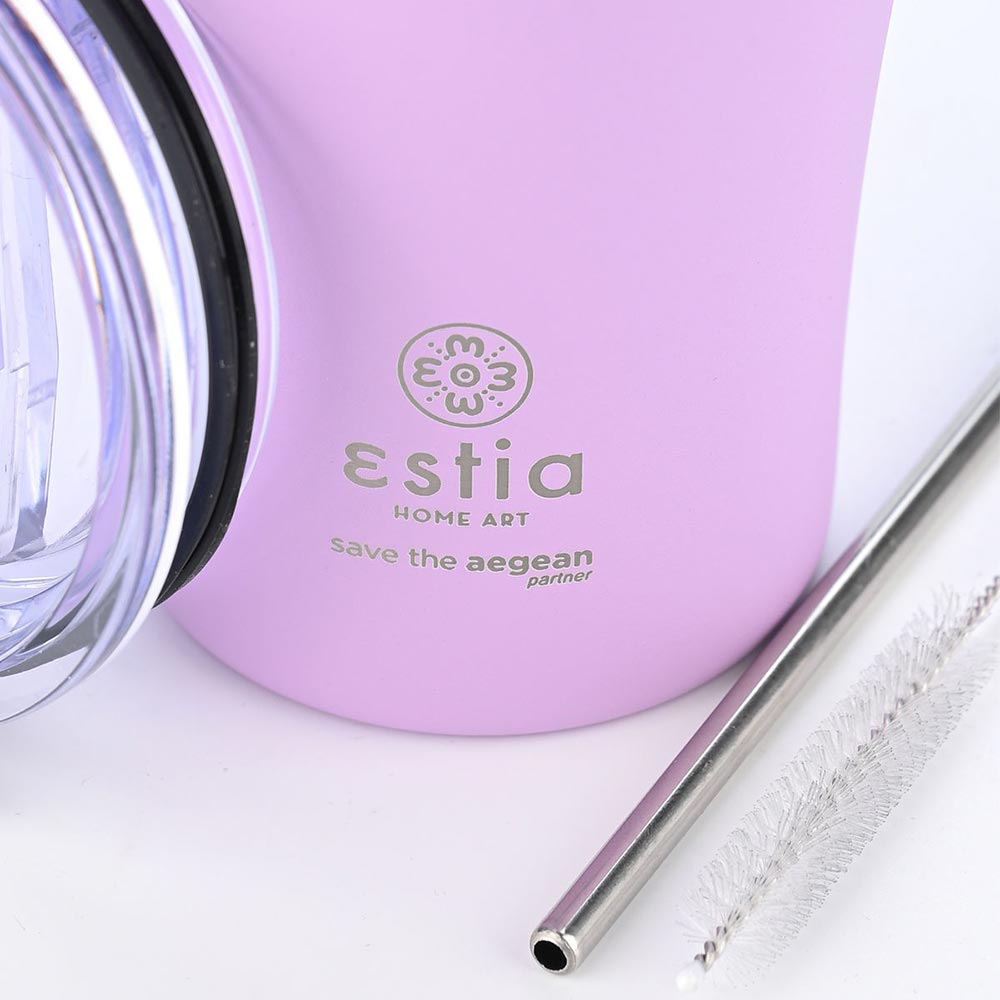 Ποτήρι Θερμός Ανοξείδωτο Coffee Mug Save The Aegean	- Lavender Purple 500ml 23195 Estia - 2