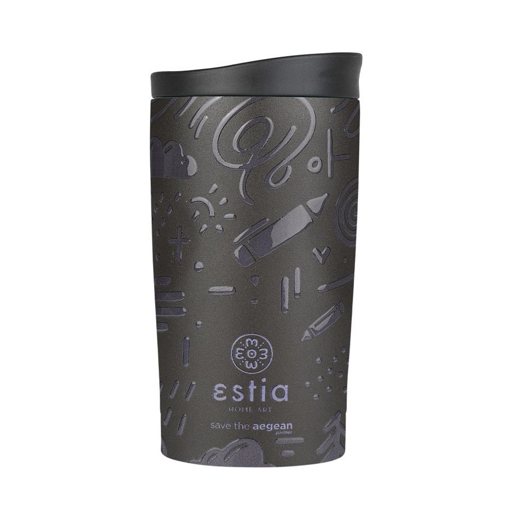 Ποτήρι Θερμός Ανοξείδωτο Travel Mug Save The Aegean - Noir Echo 350ml 25588 Estia - 86771