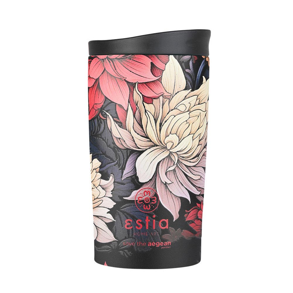 Ποτήρι Θερμός Ανοξείδωτο Travel Mug Save The Aegean - Midnight Blossom 350ml 25595 Estia - 86770