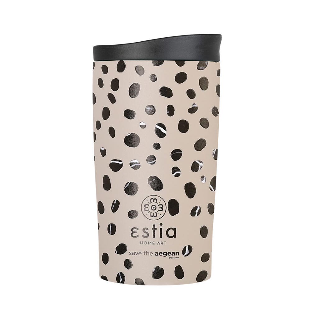 Ποτήρι Θερμός Ανοξείδωτο Travel Mug Save The Aegean - Leopard Taupe 350ml 25663 Estia - 86769