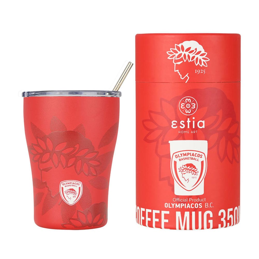 Ποτήρι Θερμός Ανοξείδωτο Coffee Mug Olympiacos BC Edition 350ml 27230 Estia - 1