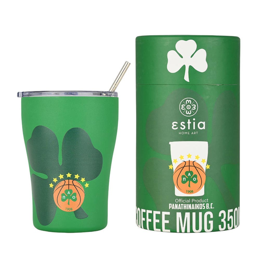 Ποτήρι Θερμός Ανοξείδωτο Coffee Mug Panathinaikos BC Edition 350ml 27254 Estia - 1
