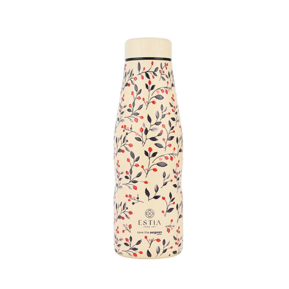 Μπουκάλι Θερμός Ανοξείδωτο Travel Flask Save The Aegean - Bloom Beige 500ml 31558 Estia - 99508
