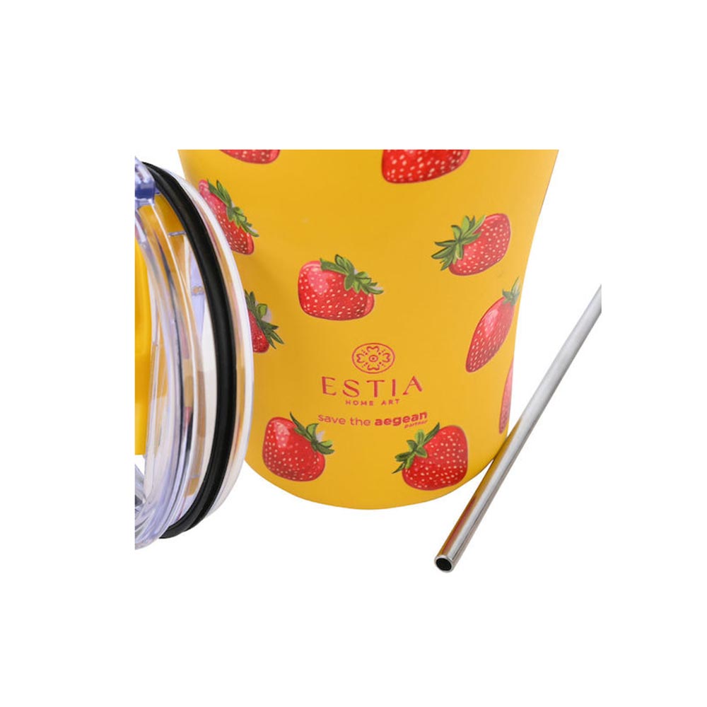 Ποτήρι Θερμός Ανοξείδωτο Coffee Mug Save The Aegean - Berry Bright 350ml 31688 Estia - 2