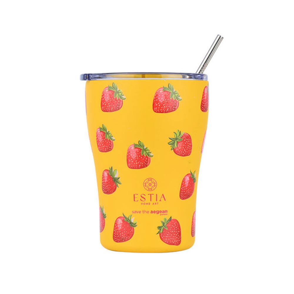 Ποτήρι Θερμός Ανοξείδωτο Coffee Mug Save The Aegean - Berry Bright 350ml 31688 Estia - 99504