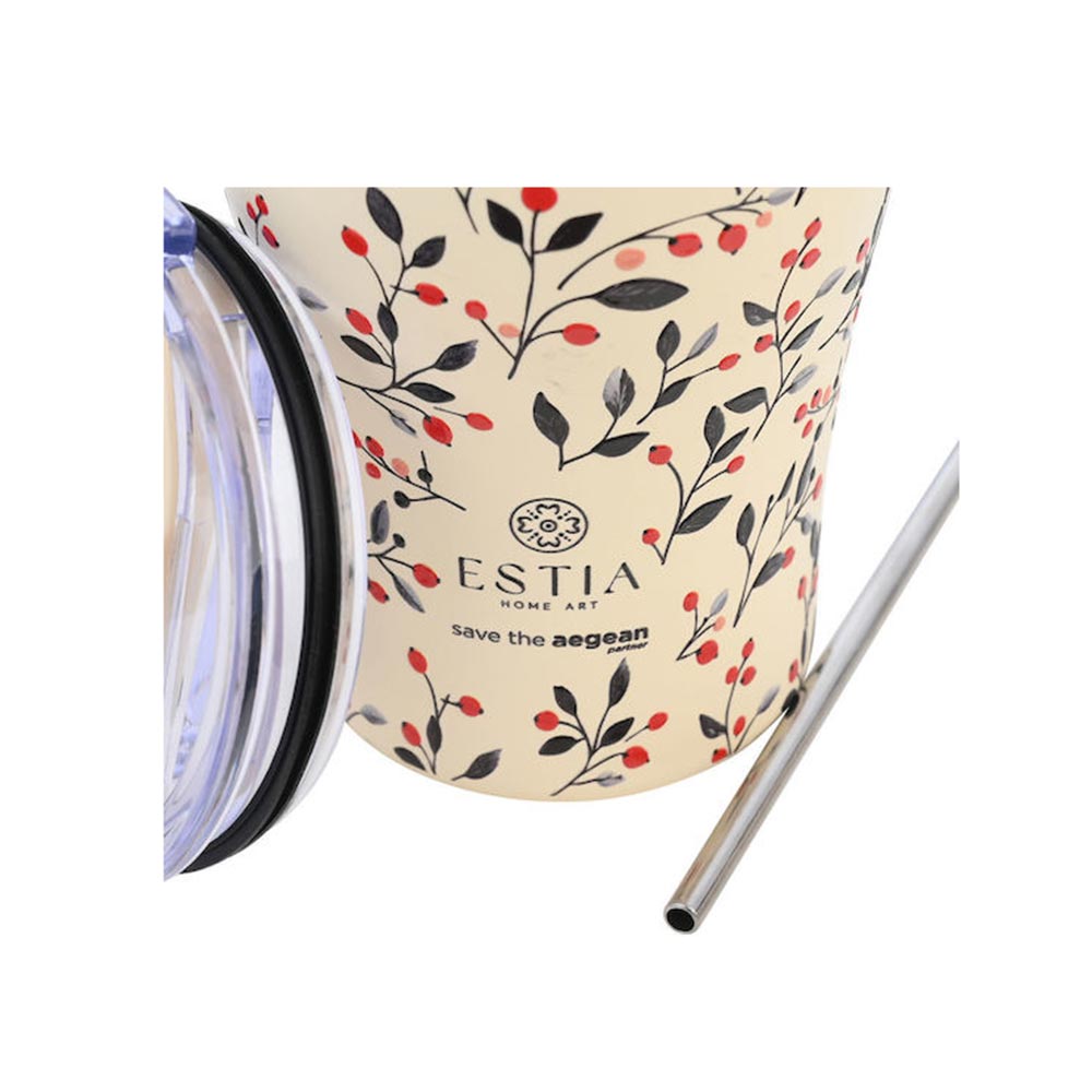 Ποτήρι Θερμός Ανοξείδωτο Coffee Mug Save The Aegean - Bloom Beige 350ml 31701 Estia - 1