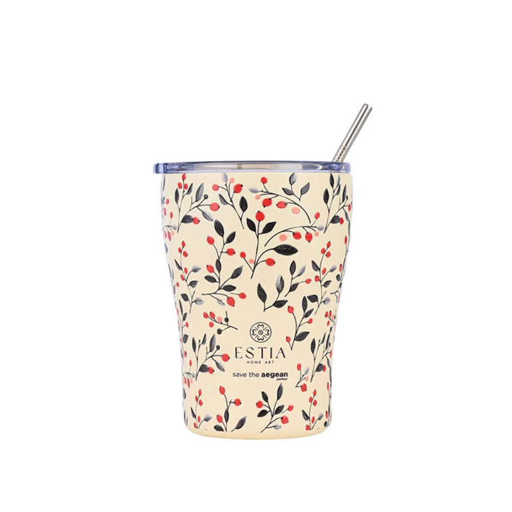 Ποτήρι Θερμός Ανοξείδωτο Coffee Mug Save The Aegean - Bloom Beige 350ml 31701 Estia - 99480