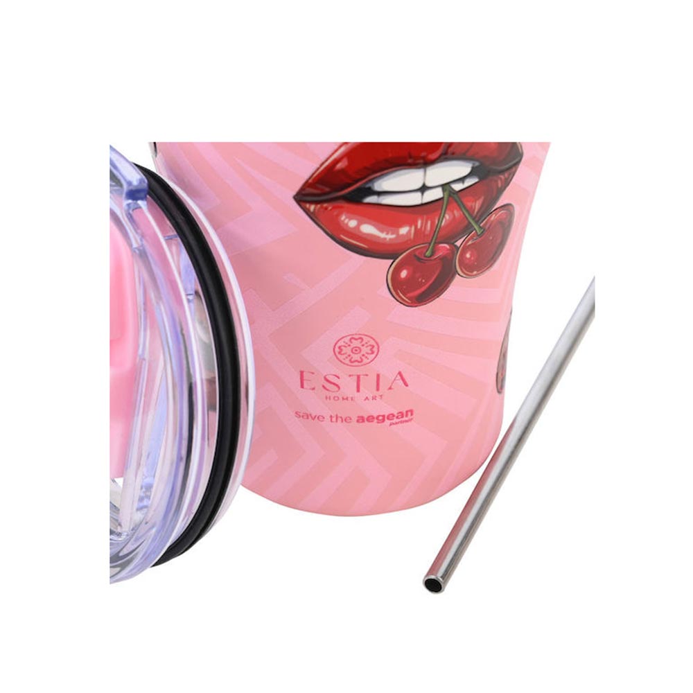 Ποτήρι Θερμός Ανοξείδωτο Coffee Mug Save The Aegean - Blush Pop 350ml 31800 Estia - 2