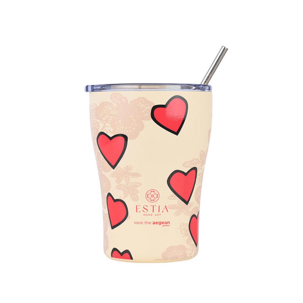 Ποτήρι Θερμός Ανοξείδωτο Coffee Mug Save The Aegean - Tender Lace 350ml 31817 Estia - 99560