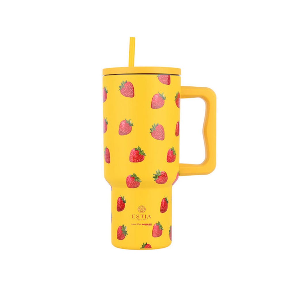Ποτήρι Θερμός με Καλαμάκι Straw Tumbler XL - Berry Bright 900ml 32029 Estia
