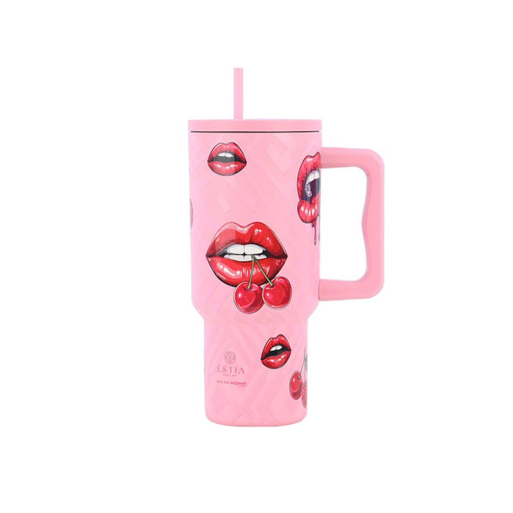 Ποτήρι Θερμός με Καλαμάκι Straw Tumbler XL - Blush Pop 900ml 32067 Estia - 99542