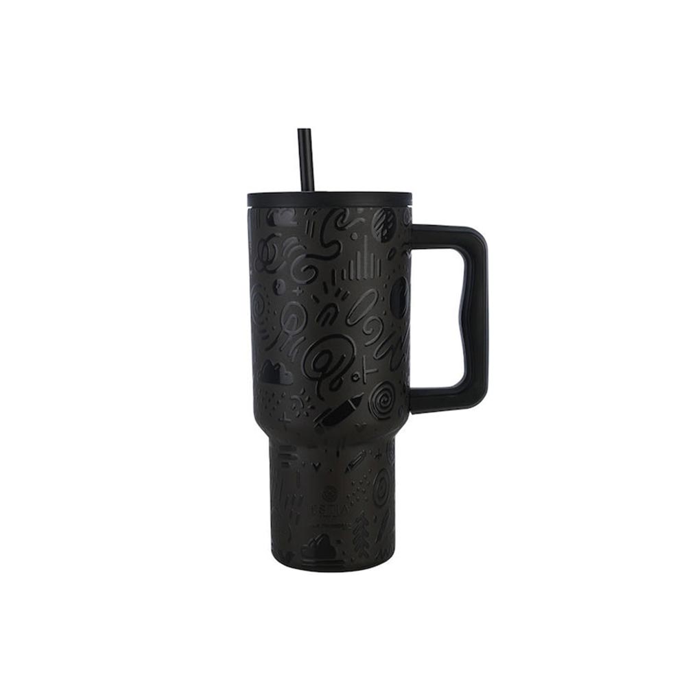 Ποτήρι Θερμός με Καλαμάκι Straw Tumbler XL - Noir Echo 900ml 32098 Estia - 99536