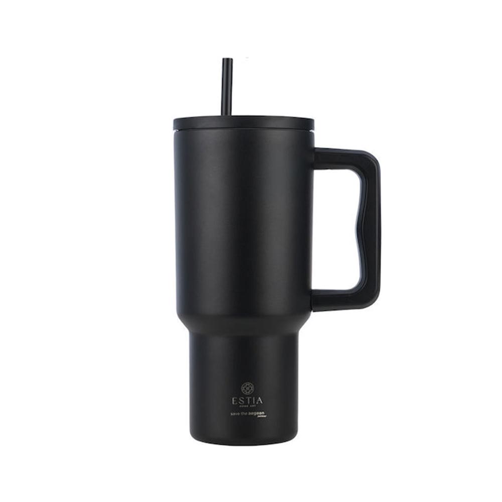 Ποτήρι Θερμός με Καλαμάκι Straw Tumbler XL - Midnight Black 900ml 32111 Estia - 99550