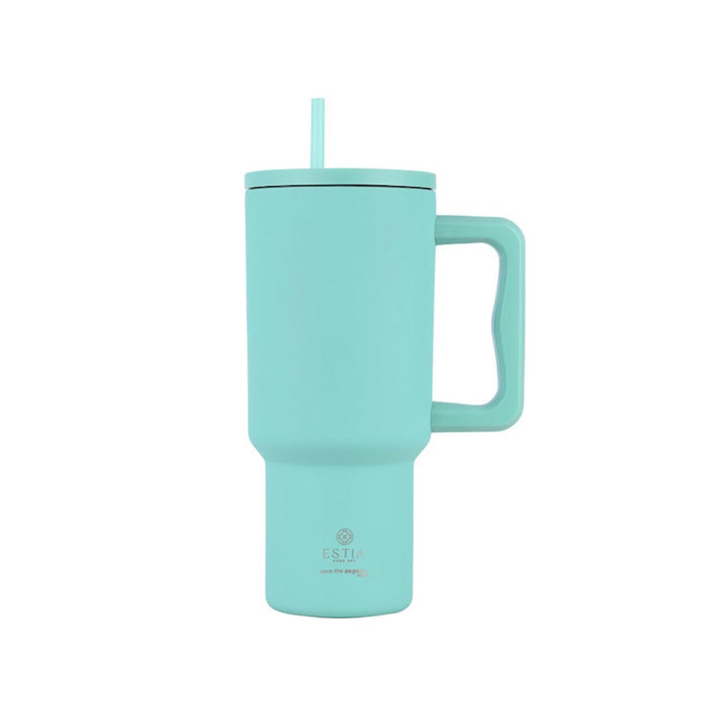 Ποτήρι Θερμός με Καλαμάκι Straw Tumbler XL - Bermuda Green 900ml 32135 Estia - 99544