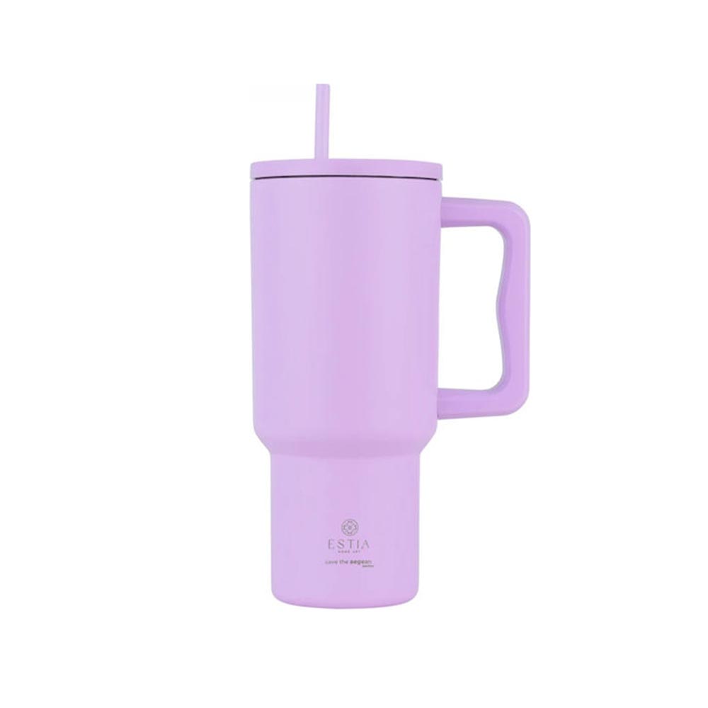 Ποτήρι Θερμός με Καλαμάκι Straw Tumbler XL - Lavender Purple 900ml 32159 Estia - 100750