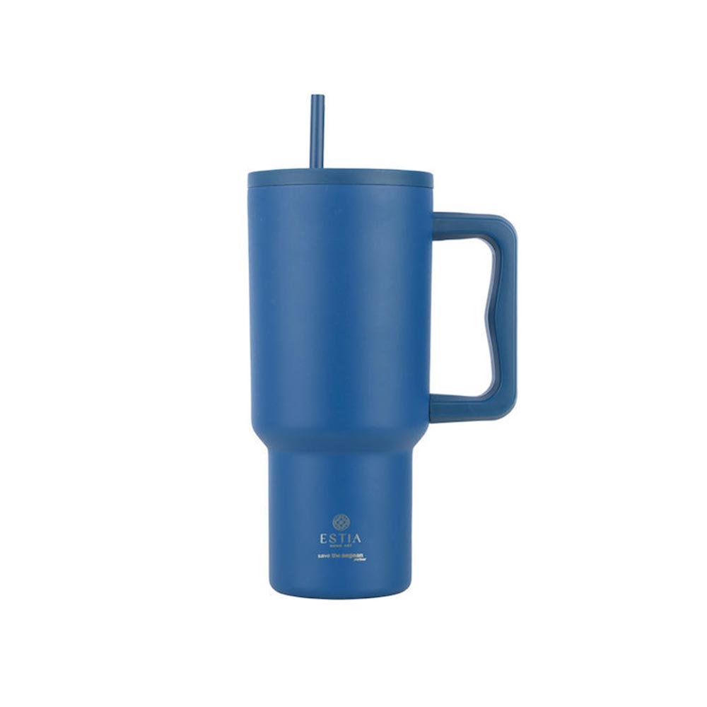 Ποτήρι Θερμός με Καλαμάκι Straw Tumbler XL - Denim Blue 900ml 32166 Estia - 99532