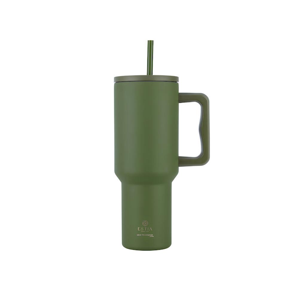 Ποτήρι Θερμός με Καλαμάκι Straw Tumbler XL - Forest Spirit 1200ml 32173 Estia - 100756