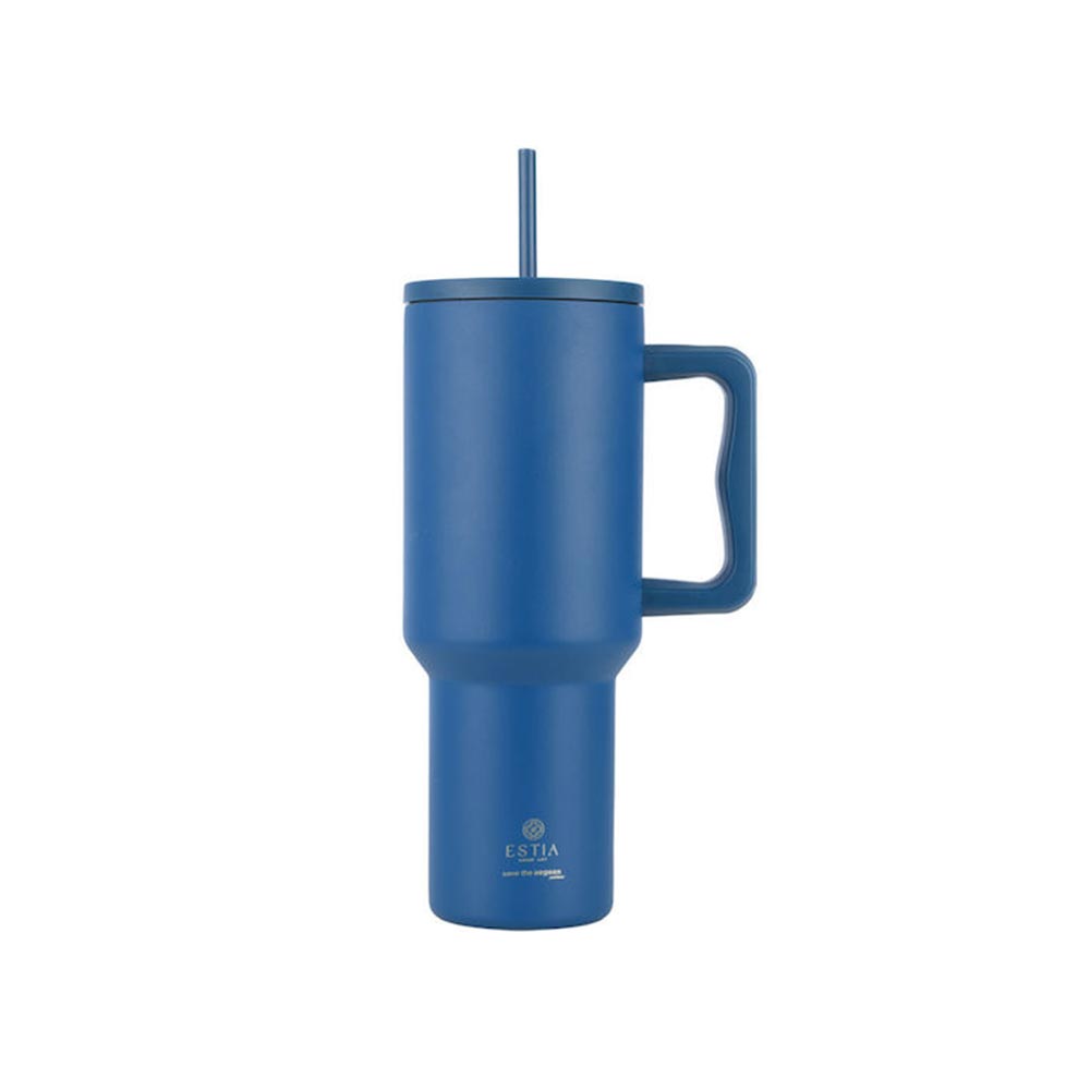 Ποτήρι Θερμός με Καλαμάκι Straw Tumbler XL - Denim Blue 1200ml 32234 Estia - 100754