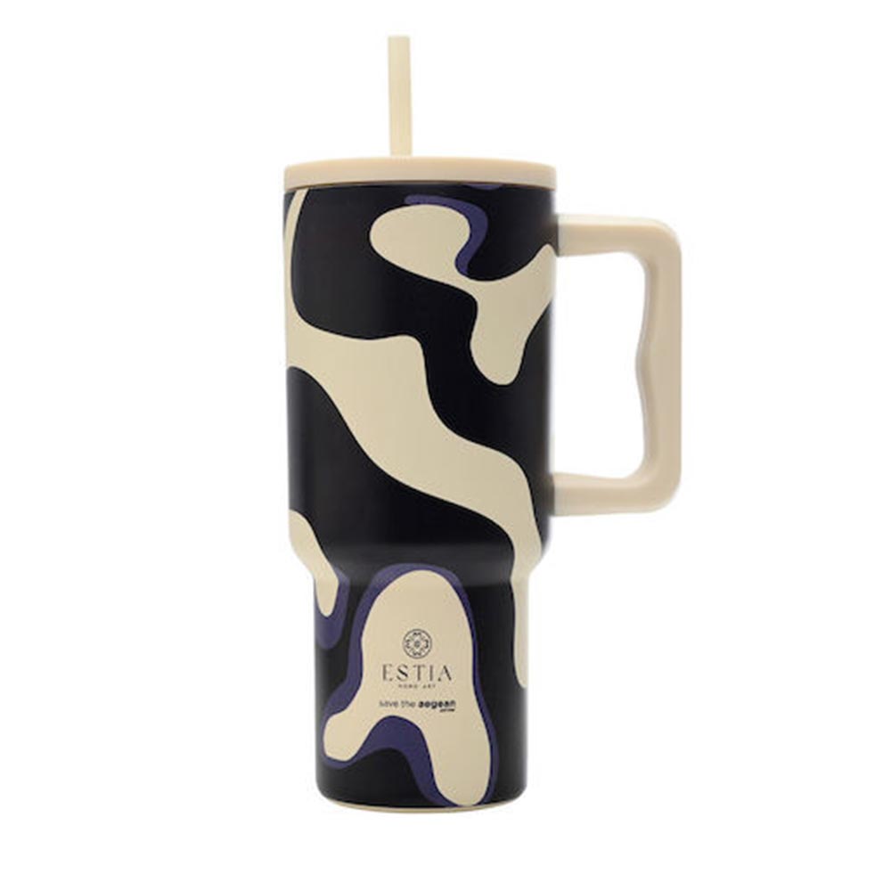 Ποτήρι Θερμός με Καλαμάκι Save The Aegean Straw Tumbler XL Bold Drift 900ml 36249 Estia - 124362
