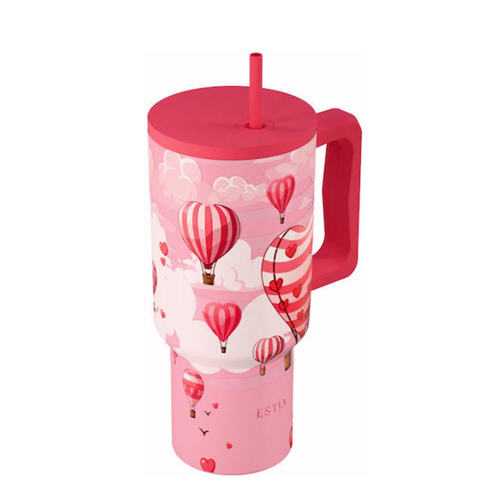 Ποτήρι Θερμός με Καλαμάκι Save The Aegean Straw Tumbler XL Love Ascend 900ml 41533 Estia - 1