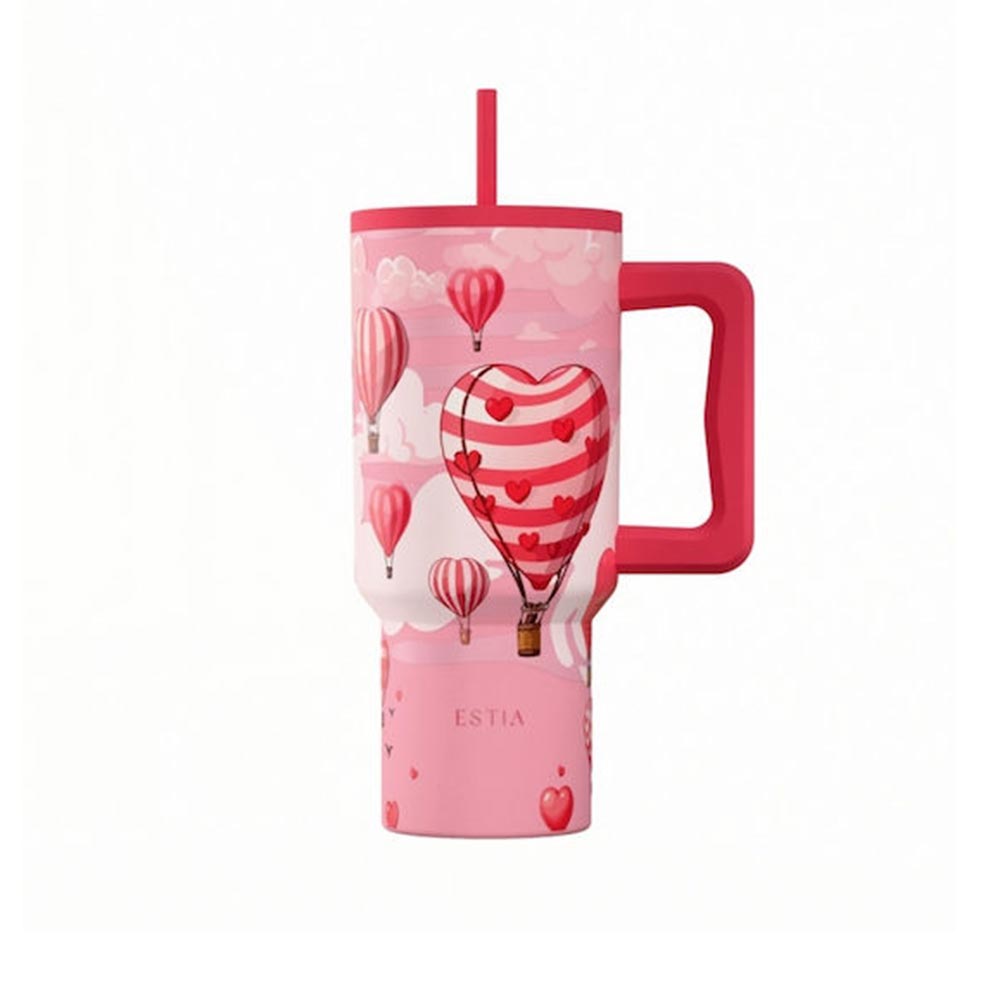 Ποτήρι Θερμός με Καλαμάκι Save The Aegean Straw Tumbler XL Love Ascend 900ml 41533 Estia - 124342