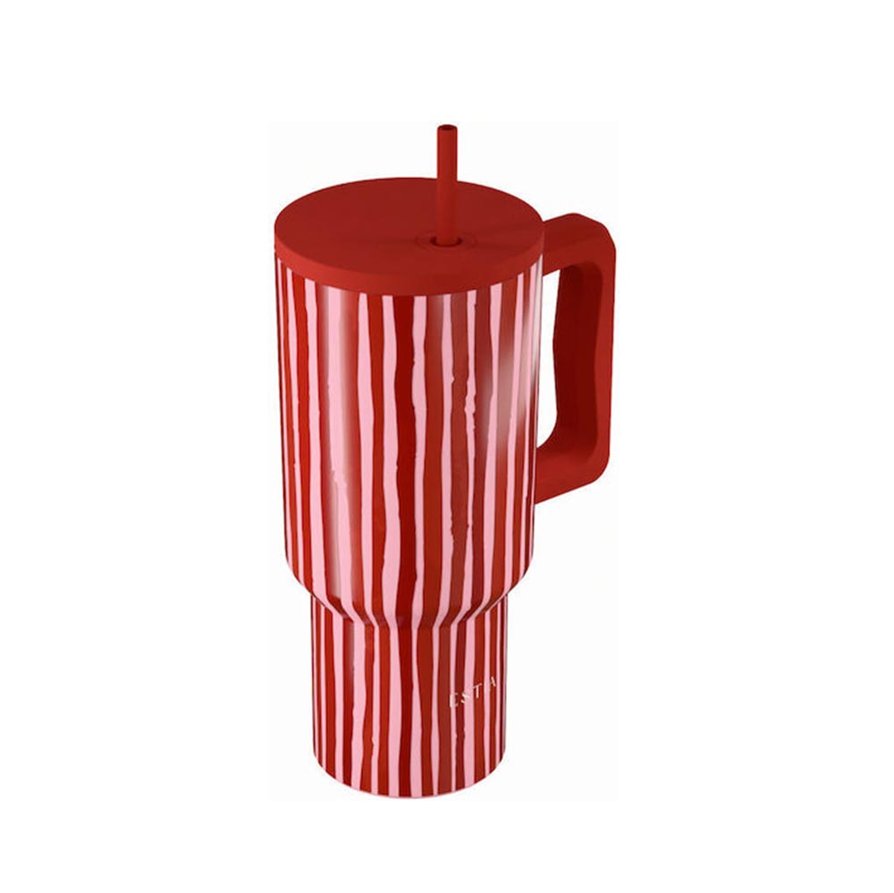 Ποτήρι Θερμός με Καλαμάκι Save The Aegean Straw Tumbler XL Viva Stripe 900ml 41564 Estia - 124358
