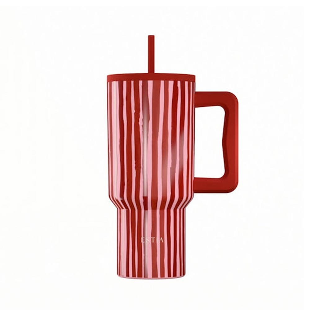 Ποτήρι Θερμός με Καλαμάκι Save The Aegean Straw Tumbler XL Viva Stripe 900ml 41564 Estia - 2