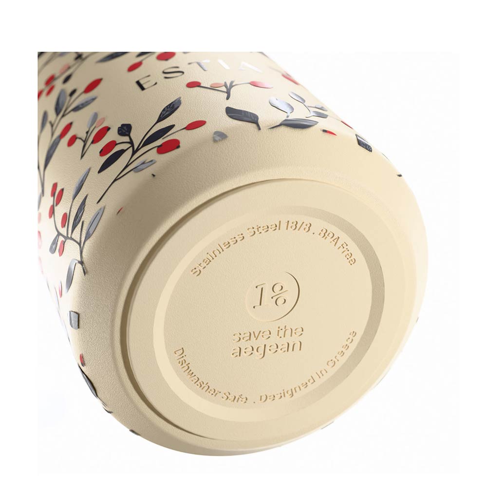 Ανοξείδωτο Μπουκάλι Θερμός Flow Save the Aegean Bloom Beige 500ml 42028 Estia - 2